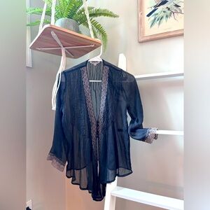 Beautiful Boho Lace Button Detail Women’s Top